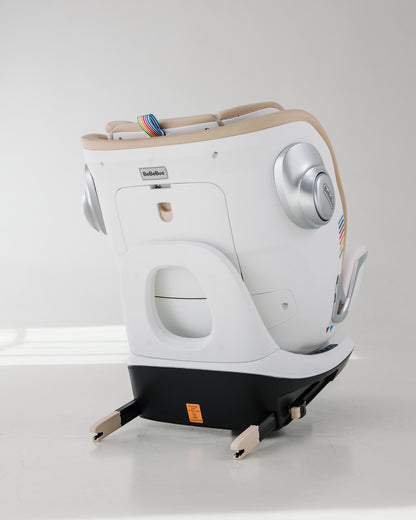 Back view of BeBeBus Astron+ PRO Car Seat showing IsoFix connectors and sturdy base design for car installation.