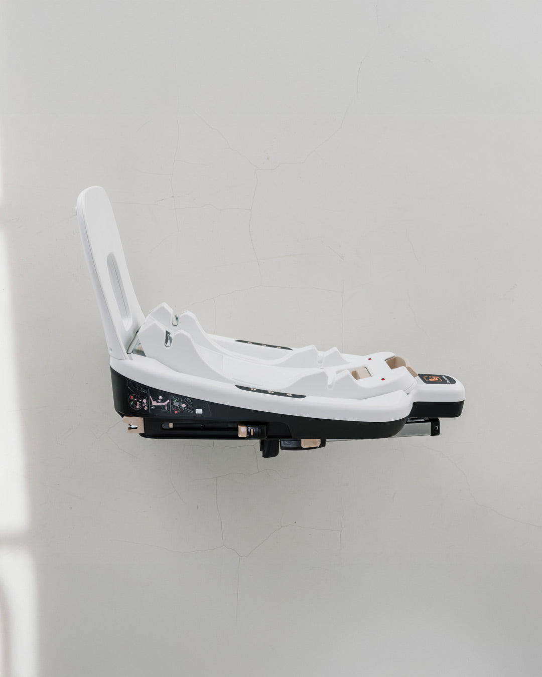 Side view of the BeBeBus ISOFIX base unit for infant car seats.