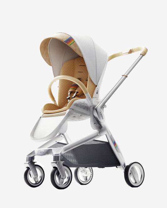 BeBeBus Art+ PRO luxury baby stroller with padded seat and high-performance suspension, perfect for stylish, modern parents.